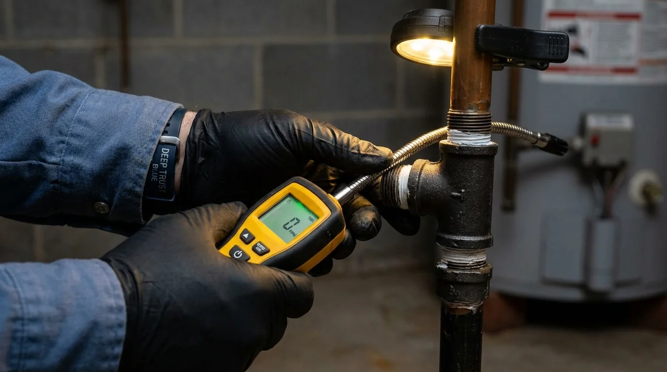 Gas leak detection with electronic sniffer by Johns Plumbing LLC in Grand Prairie